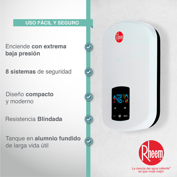 Calentador RHEEM de paso eléctrico 110V-4kW ELEGANT DIGITAL - Image 3