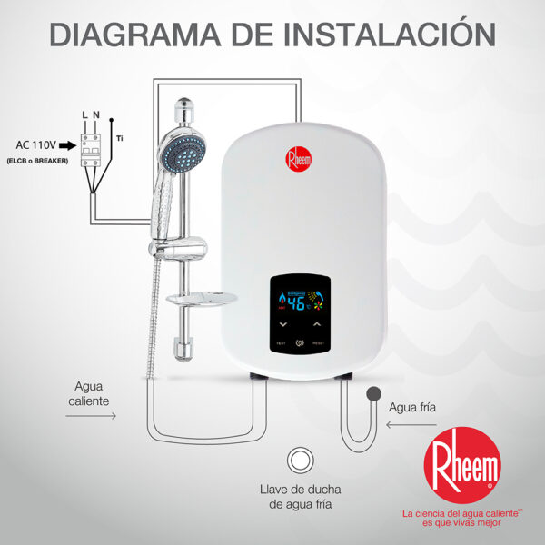 Calentador RHEEM de paso eléctrico 110V-4kW ELEGANT DIGITAL - Image 4