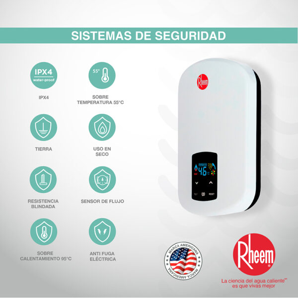 Calentador RHEEM de paso eléctrico 110V-4kW ELEGANT DIGITAL - Image 6