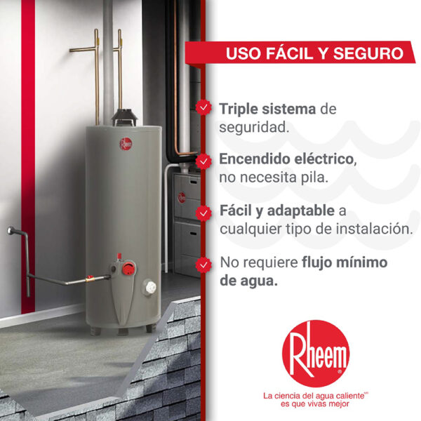 Calentador RHEEM de Acumulación a Gas Natural 30GL/114 Litros - Image 4