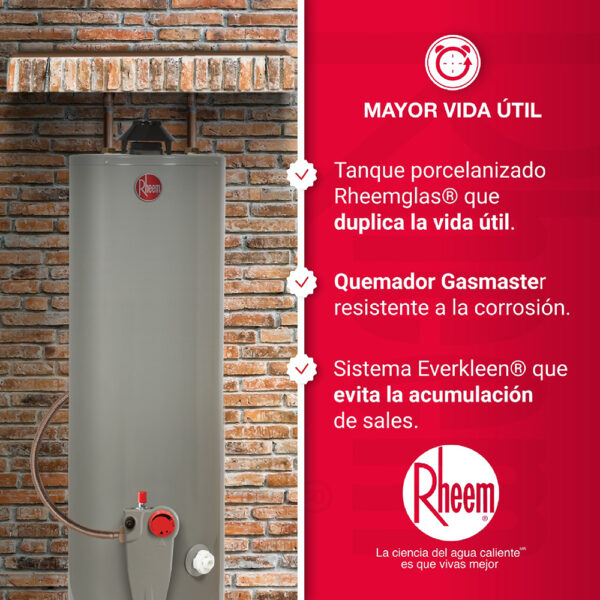 Calentador RHEEM de Acumulación a Gas Natural 30GL/114 Litros - Image 5