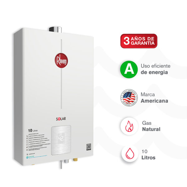 Calentador RHEEM 10lt Gas Natural Tiro Forzado Digital - Image 3