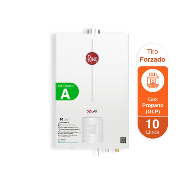 Calentador RHEEM 10lt Gas Propano Tiro Forzado Digital - Image 2