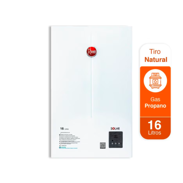 Calentador RHEEM 16lt Gas Propano Tiro Natural Digital - Image 2