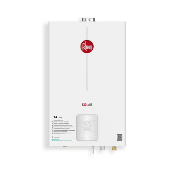 Calentador RHEEM 14lt Gas Propano Tiro Natural Digital