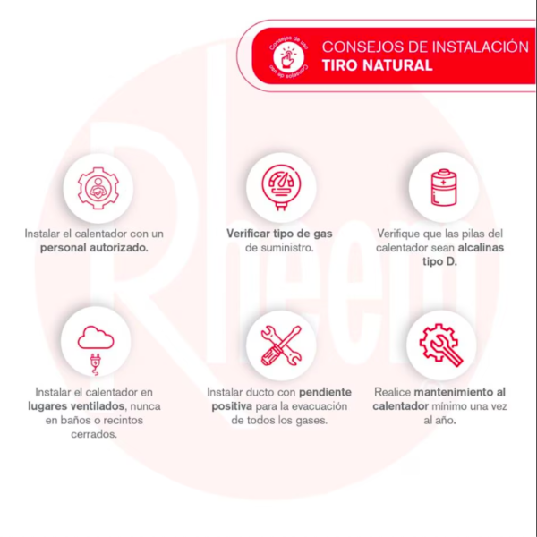 Calentador RHEEM 5,5lt Gas Propano Tiro Natural Mecánico - Image 7