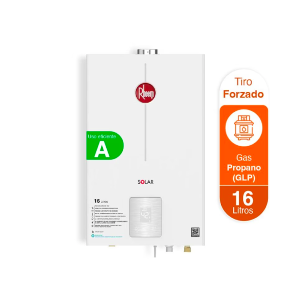 Calentador RHEEM 16lt Gas Propano Tiro Forzado Digital - Image 2