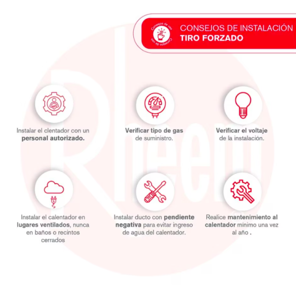Calentador RHEEM 16lt Gas Propano Tiro Forzado Digital - Image 8