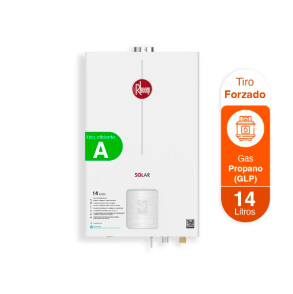 Calentador RHEEM 14lt Gas Propano Tiro Forzado Digital - Image 2
