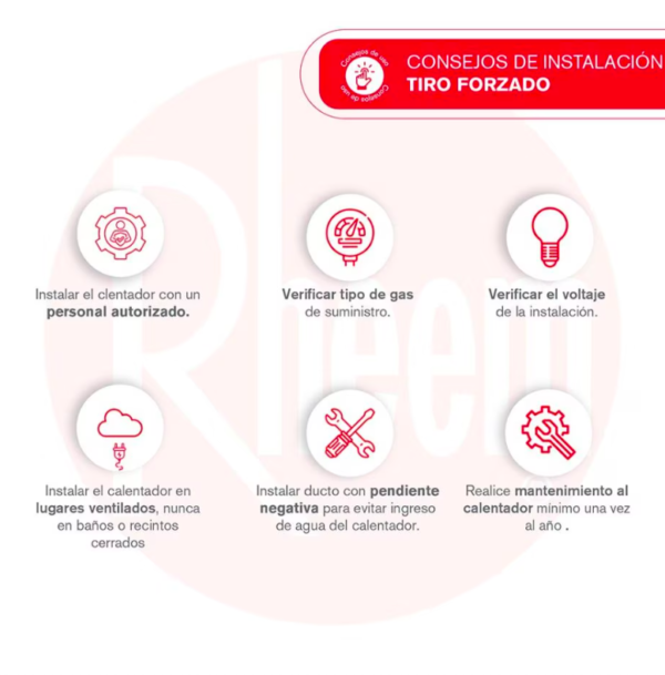 Calentador RHEEM 14lt Gas Propano Tiro Forzado Digital - Image 8