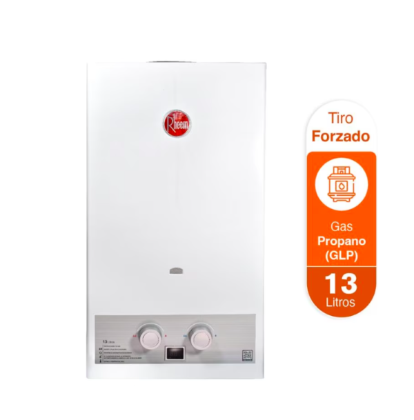 Calentador RHEEM 13lt Gas Propano Tiro Natural Mecánico - Image 2
